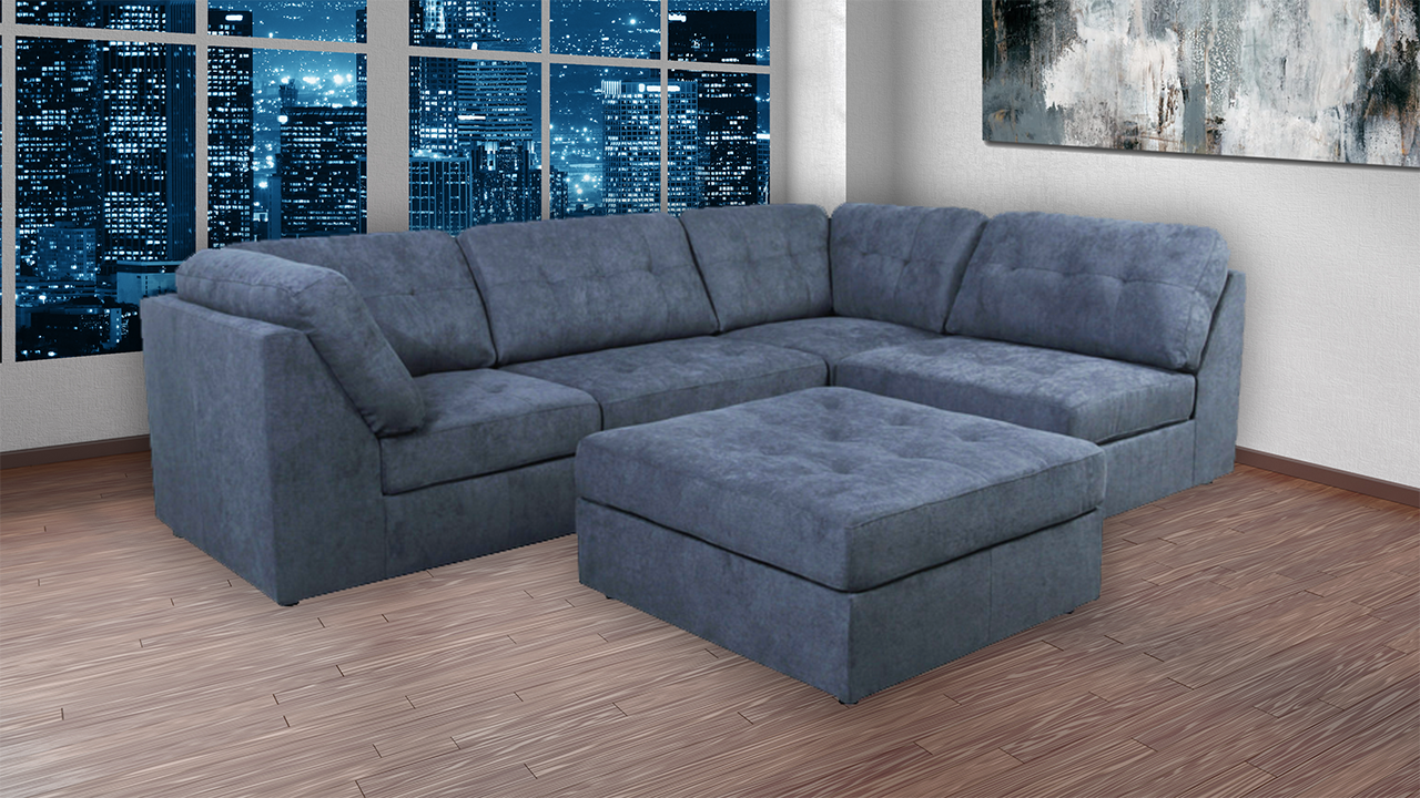 9477 Sectional - Blue