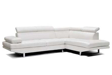 Oscar - Leatherette Sectional  - White - Right Chaise (Ottoman available)