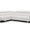 Oscar - Leatherette Sectional  - White - Left Chaise (Ottoman available)