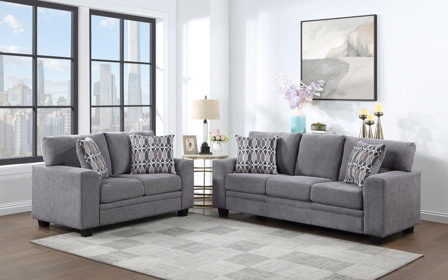 Amari - Penza Flint Sofa and Loveseat