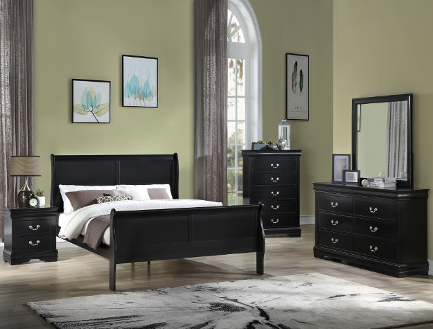 Louis Philip Queen Bedroom Set - Black