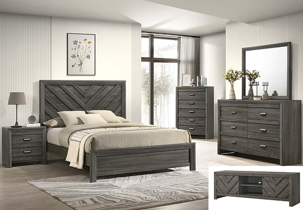 Valor Queen Bedroom Set - Grey