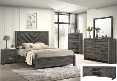 Valor Queen Bedroom Set - Grey