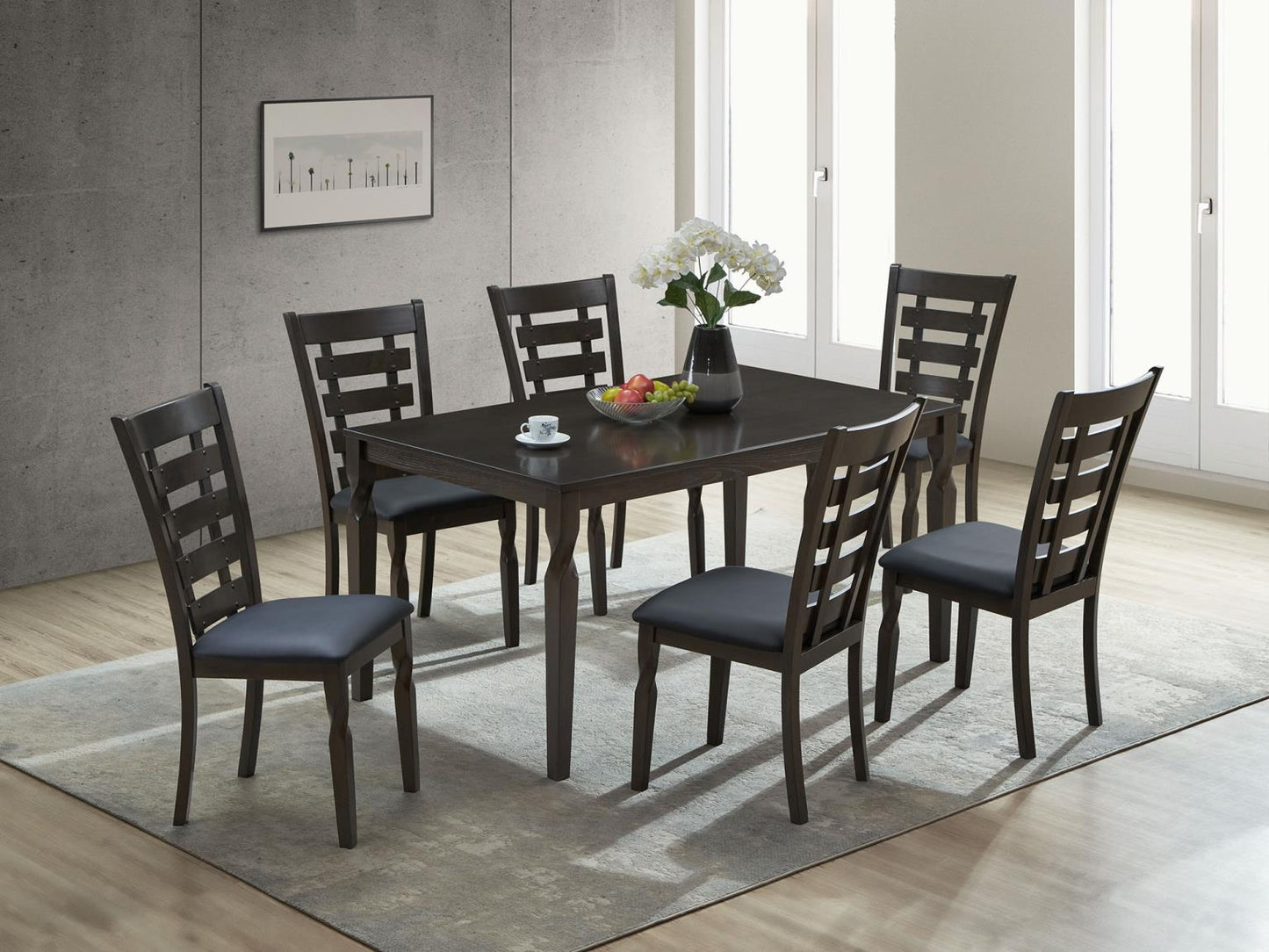Leo - 7 Piece Dining Set - Grey