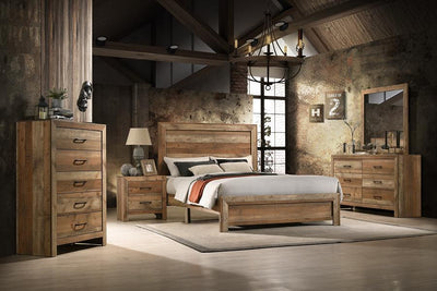 Beverly Queen Bedroom Set - Rustic Hickory
