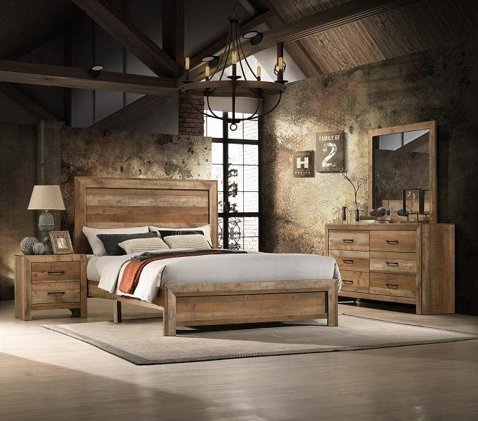 Beverly Queen Bedroom Set - Rustic Hickory