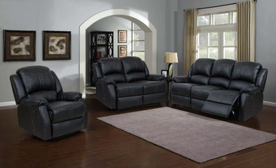 Danbry - Reclining Sofa, Loveseat and Chair Set - Black