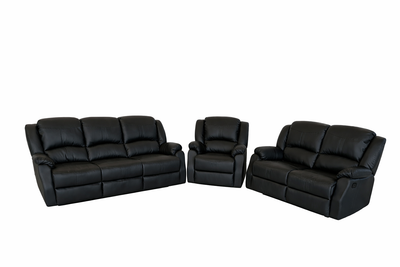 Danbry - Reclining Sofa, Loveseat and Chair Set - Black