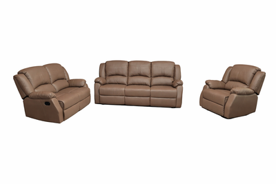 Danbry - Reclining Sofa, Loveseat and Chair Set - Brown