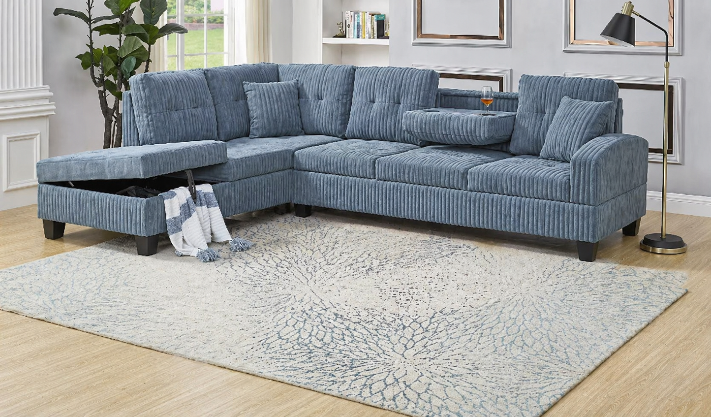 Maxine Fabric Sectional - Grey