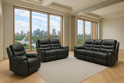 Harper - Reclining Sofa, Loveseat and Chair Set - Grey