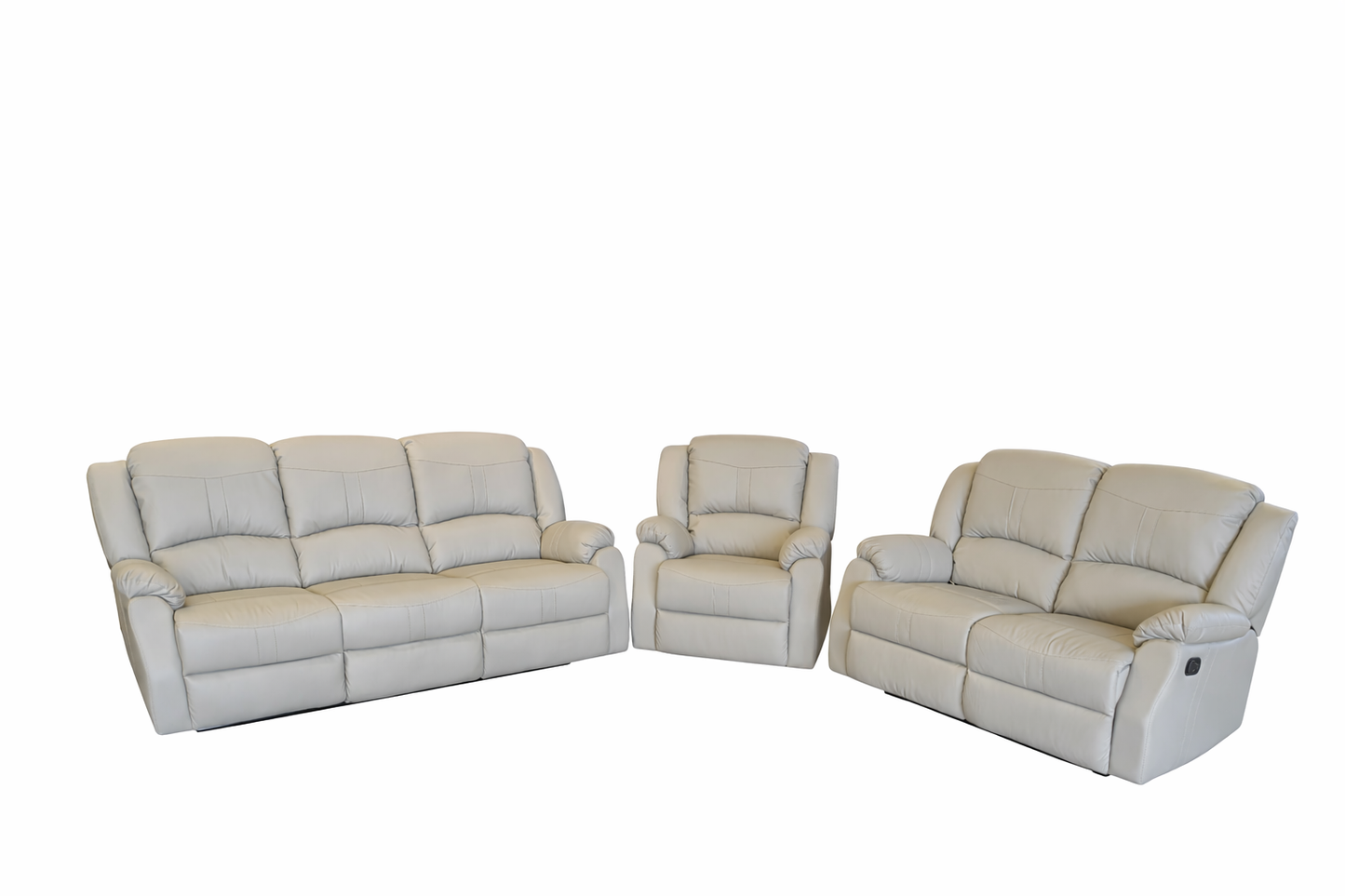 Danbry - Reclining Sofa, Loveseat and Chair Set - Light Grey