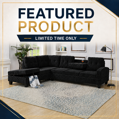 Maxine Fabric Sectional - Black