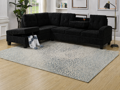 Maxine Fabric Sectional - Black