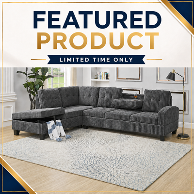 Maxine Fabric Sectional - Grey