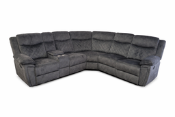 Dalton Grey Fabric Reclining Sectional with Console