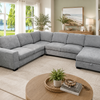 Aspen Grey Fabric Sectional with Storage Chaise