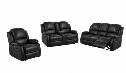 Danbry - Reclining Sofa, Loveseat and Chair Set - Black