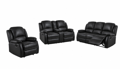 Danbry - Reclining Sofa, Loveseat and Chair Set - Black