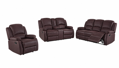 Danbry - Reclining Sofa, Loveseat and Chair Set - Brown