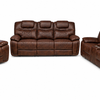 Fulton Power Reclining Leather Gel Sofa Set - Brown