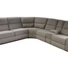 Grey Fabric Power Reclining Sleeper Sectional with Storage Console