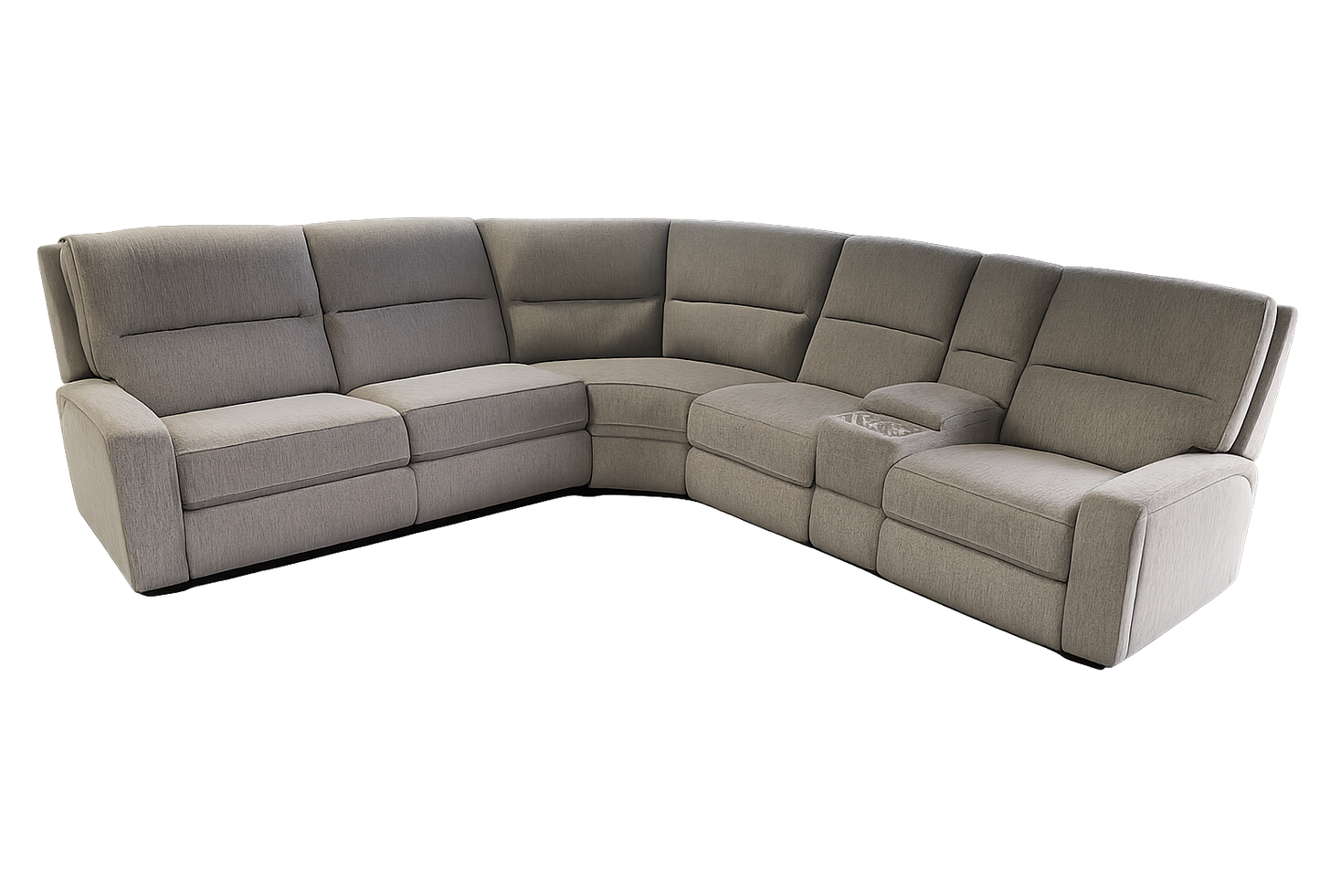 Grey Fabric Power Reclining Sleeper Sectional with Storage Console