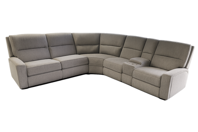 Grey Fabric Power Reclining Sleeper Sectional with Storage Console