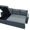 Luna Fabric Sectional Sofabed with Storage
