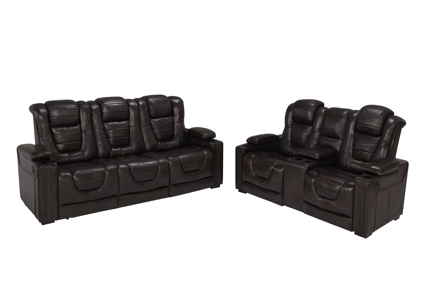 Power Recline Sofa and Loveseat with Power Adjust Headrests