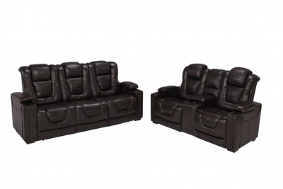 Power Recline Sofa and Loveseat with Power Adjust Headrests