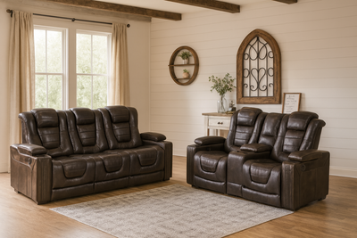 Power Recline Sofa and Loveseat with Power Adjust Headrests