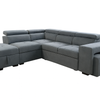 Dante L Shaped Fabric Sofabed Sectional with Stools