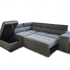 Dante L Shaped Fabric Sofabed Sectional with Stools