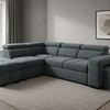 Dante L Shaped Fabric Sofabed Sectional with Stools