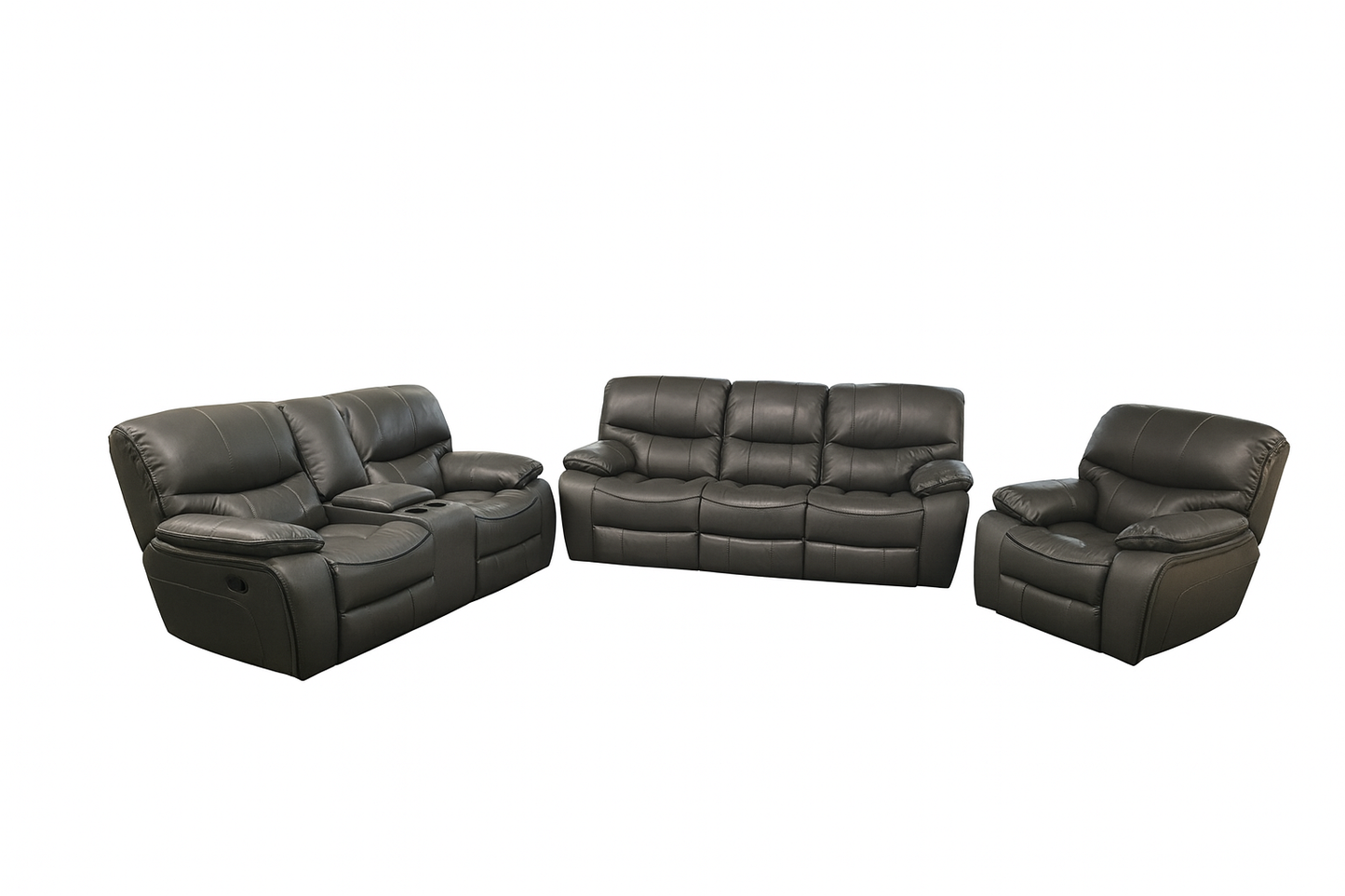 Rex - Reclining Sofa, Loveseat and Chair - Grey