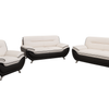 Kingston - Sofa Set Faux Leather - White and Black