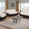Kingston - Sofa Set Faux Leather - White and Black