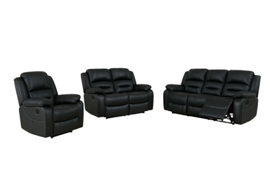 Danbry - Reclining Sofa, Loveseat and Chair Set - Black