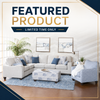 6090 - Chenille Light Grey Sectional