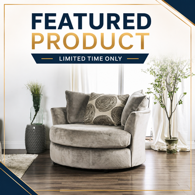 6122 Grey Champion Swivel Cuddle Chair