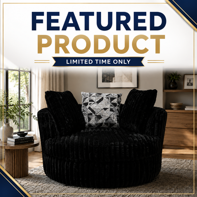 6139 Mondo Black Swivel Cuddle Chair
