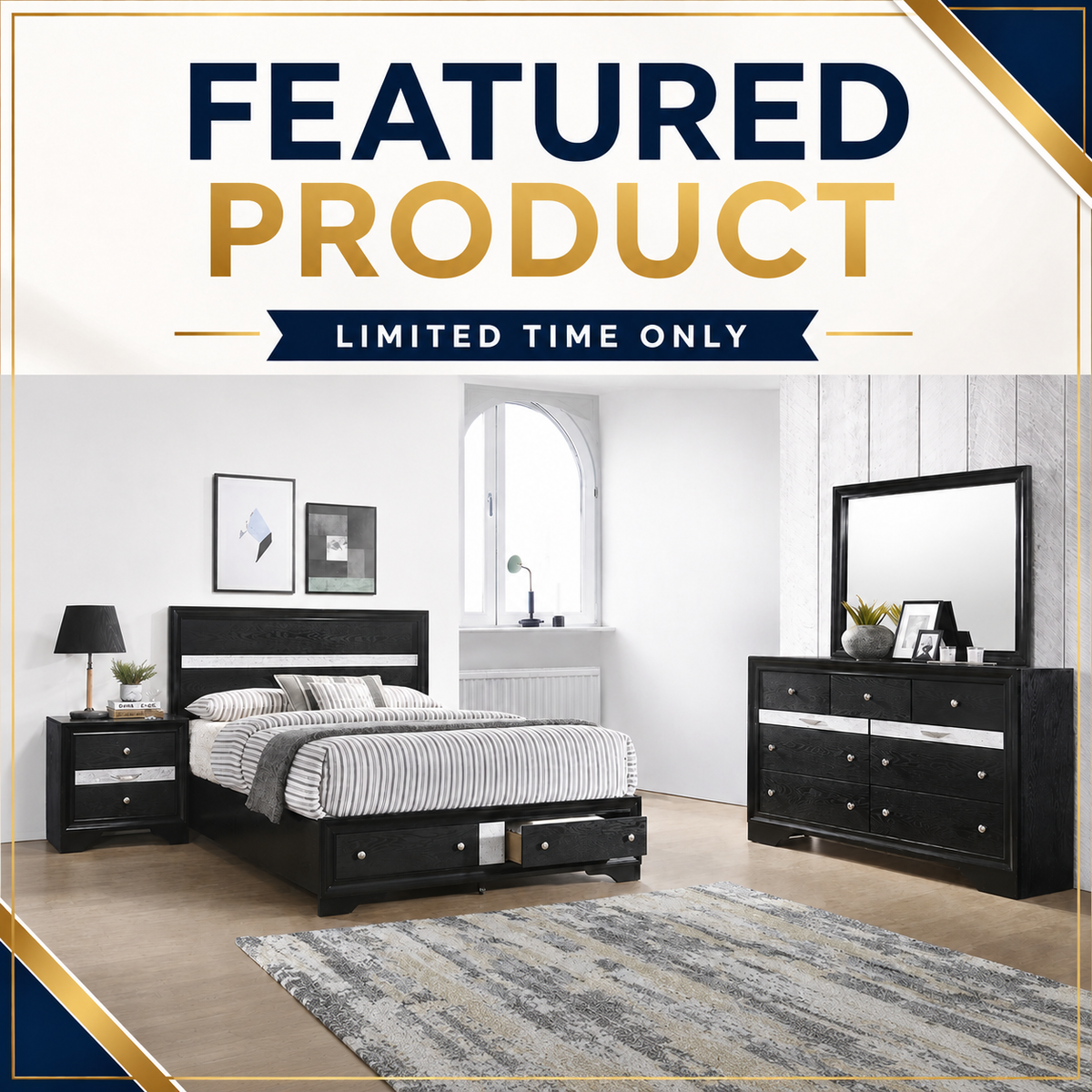 Alamar Queen Bedroom Set - Black