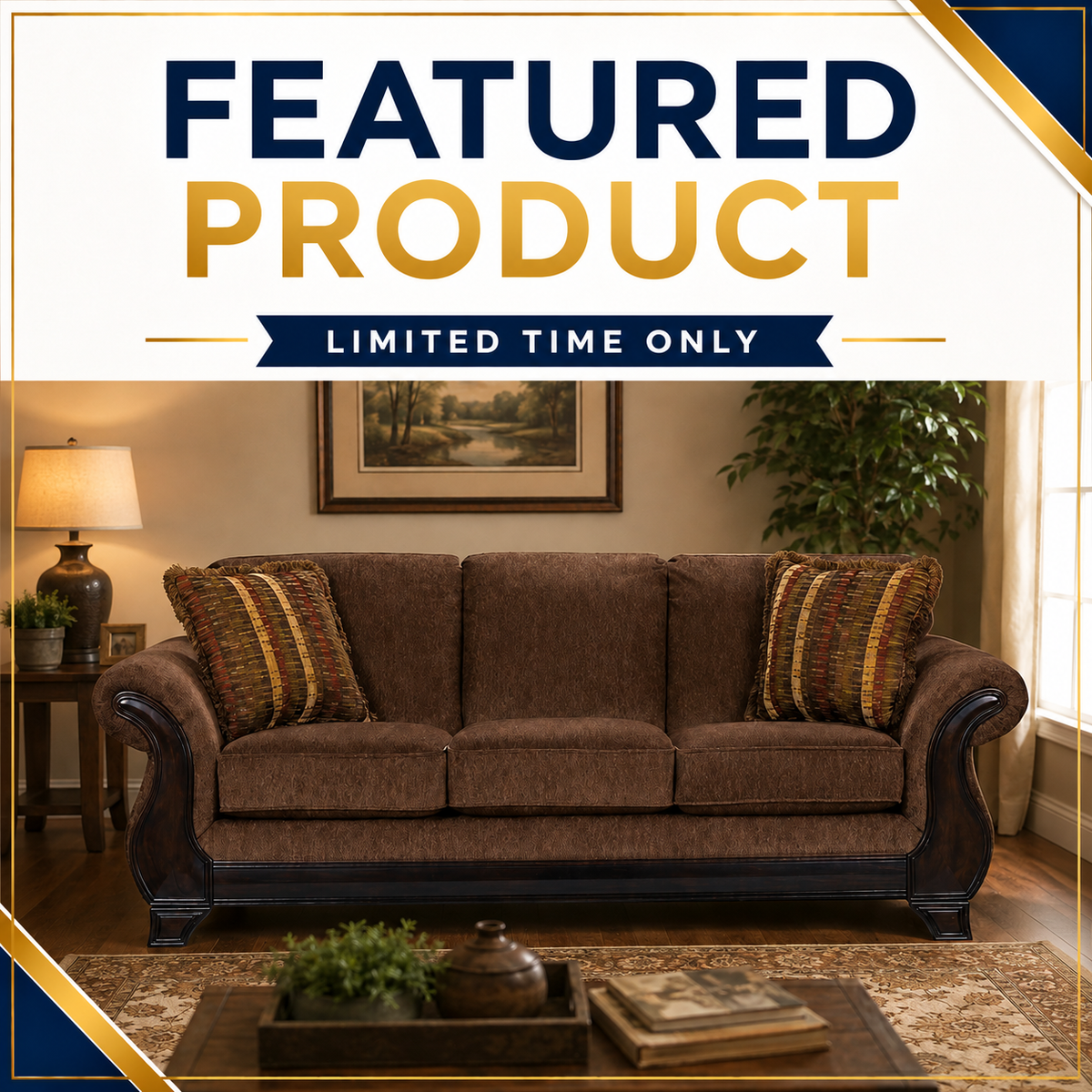 1149 - Showcase Brown Sofa