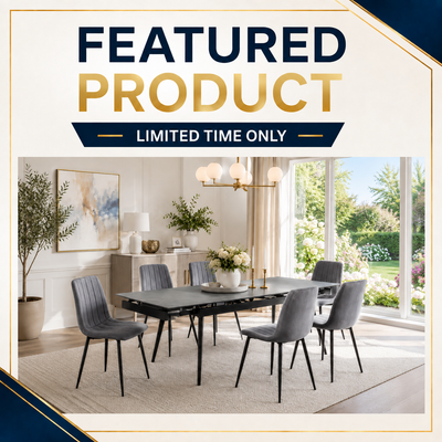 T1472 Stone Top 7 Piece Dining Set with 2 Self Storing Leaves