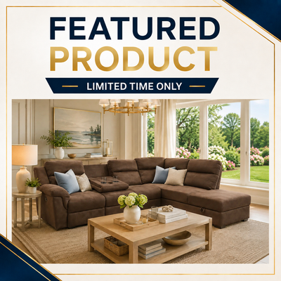 Titus Fabric Reclining Sectional with Storage - Brown