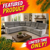 Grey Fabric Power Reclining Sleeper Sectional with Storage Console