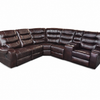 Mirabell Leather Gel Reclining Sectional with Console - Brown