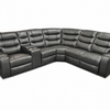 Mirabell Leather Gel Reclining Sectional with Console - Grey
