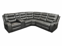 Mirabell Leather Gel Reclining Sectional with Console - Grey